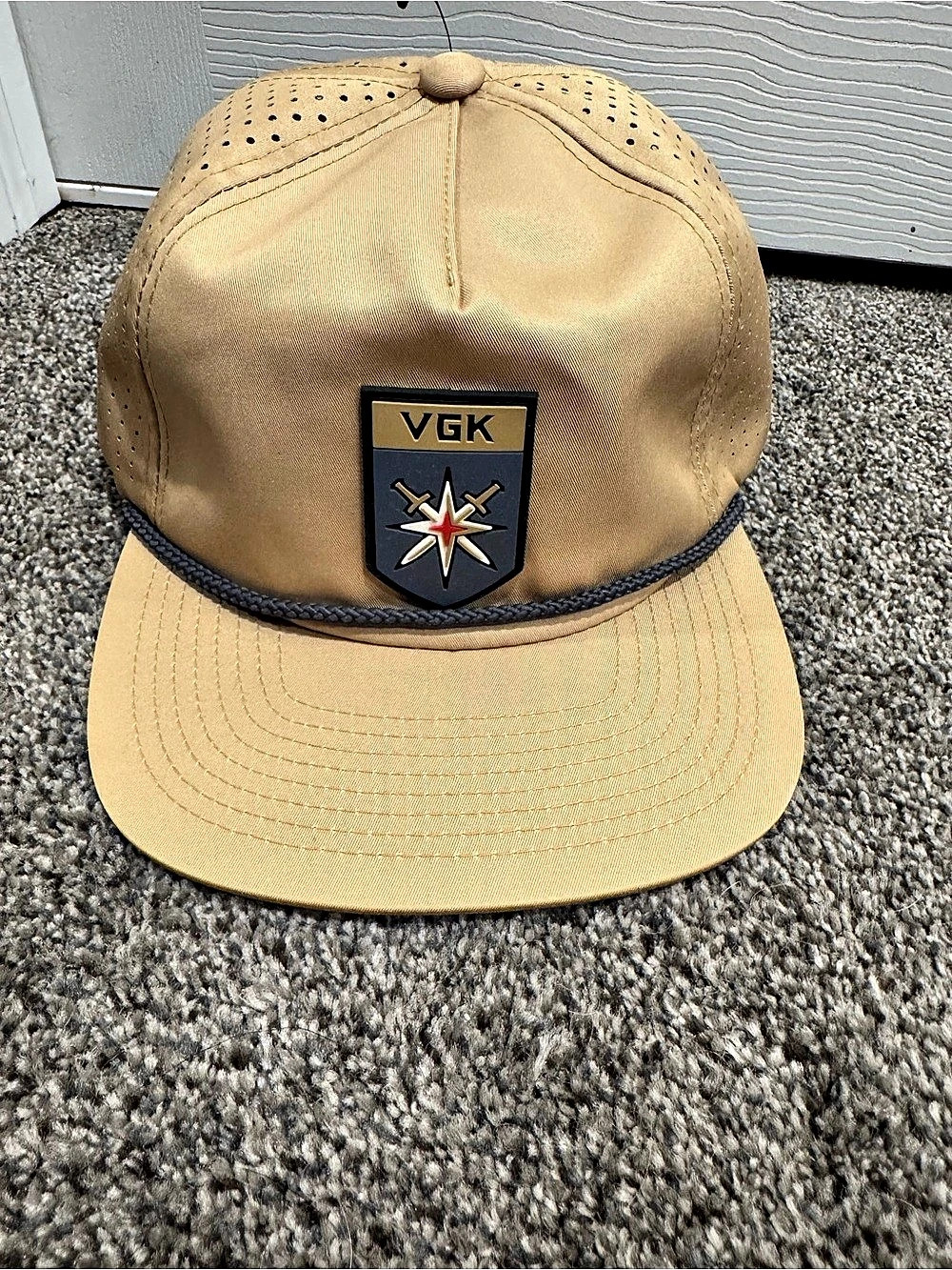 Vegas Golden Knights Team Badge Snapback Gold Snapback Hat NWT